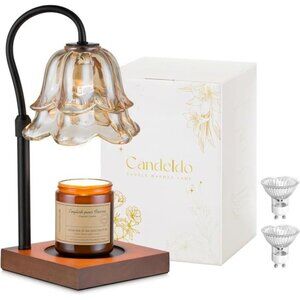 Candle Warmer Lamp with Timer: Flower Black Candle Lamps Height Adjustable